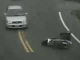 Asian Bikers Slams Into Traffic
