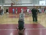 Awesome Front Flip Full Court Basketball Shot