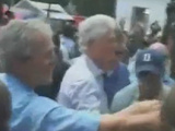 George Bush Uses Bill Clinton As Towel
