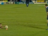 Football Field Goal Goes Through Posts And BACK