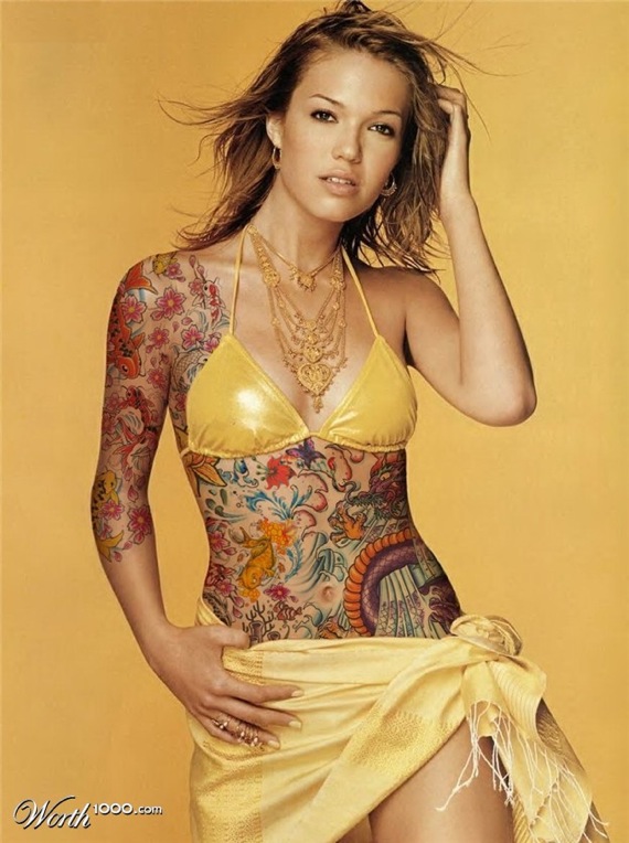 If Celebrities Had Full Body Tattoos (33 Pics)